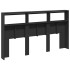 Cabecero de cama con LED negro 180x17x102