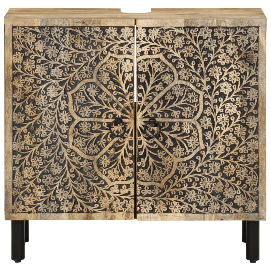 Armario de lavabo para baño madera maciza de acacia 62x33x58