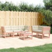 Set de sofás jardín 5 pzas con cojines madera maciza Douglas