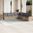 Set de sofás de jardín 9 pzas con cojines ratán sintético