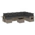 Set de muebles de jardín 9 pzas y cojines ratán sintético