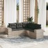 Set de sofás jardín y cojines 5 pzas ratán sintético gris