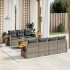 Set de sofás de jardín 8 pzas y cojines ratán sintético