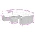 Set de muebles de jardín 9 pzas y cojines ratán sintético