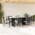 Set de comedor de jardín 7 pzas y cojines ratán sintético