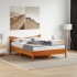 Estructura de cama sin colchón madera maciza marrón 120x190