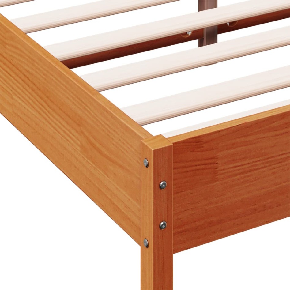 Estructura de cama sin colchón madera maciza marrón 120x190
