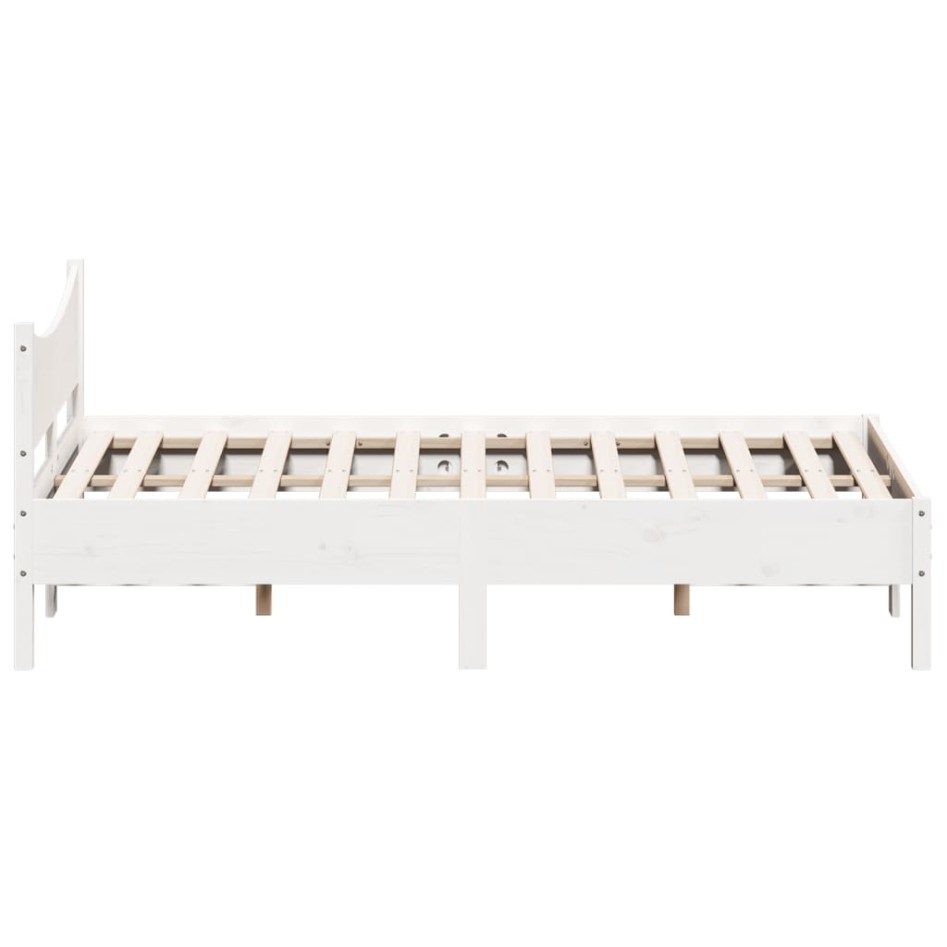 Estructura de cama sin colchón madera maciza blanca 120x190