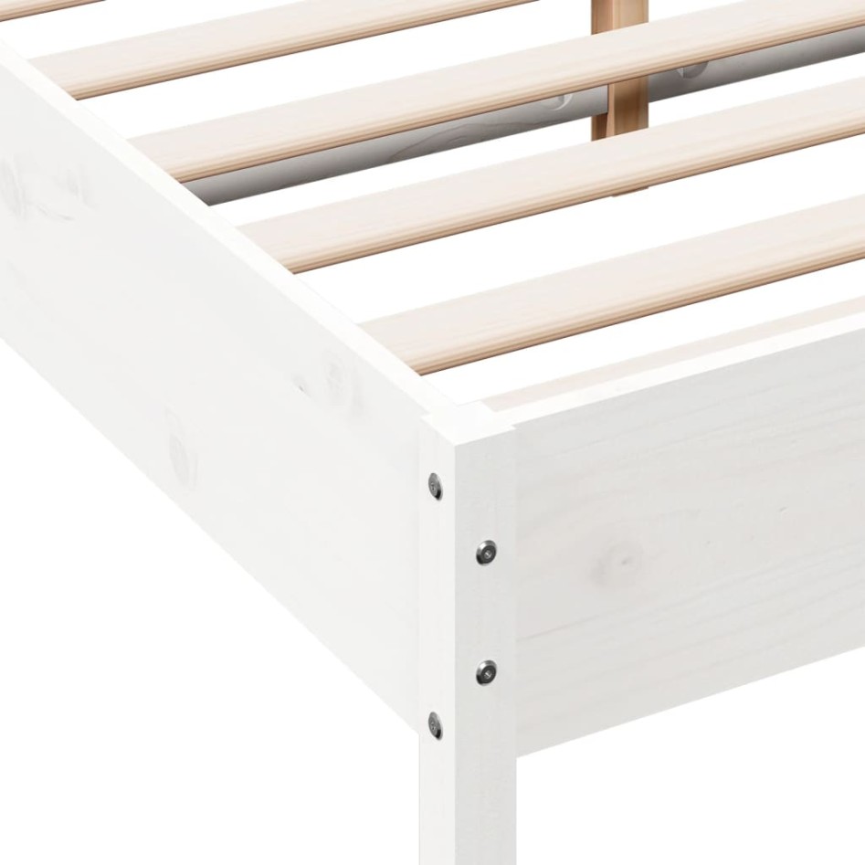 Estructura de cama sin colchón madera maciza blanca 120x190