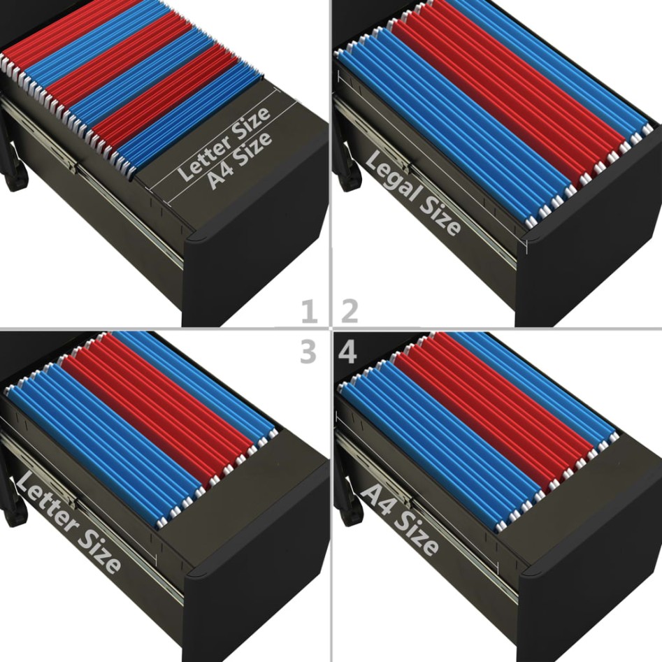 Armario archivador móvil acero antracita 30x45x59