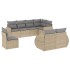 Juego de sofás de jardín con cojines beige 8 pzas ratán