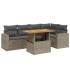 Set de muebles de jardín 6 pzas y cojines ratán sintético