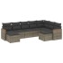 Set de muebles de jardín 9 pzas y cojines ratán sintético