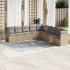 Set de sofás de jardín 9 pzas con cojines ratán sintético