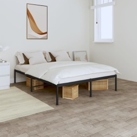 Estructura de cama de metal negro 150x200