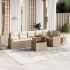 Set sofás de jardín 7 piezas y cojines ratán sintético