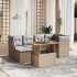 Set sofás de jardín 7 piezas y cojines ratán sintético