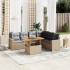 Set sofás de jardín 7 piezas y cojines ratán sintético