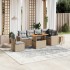 Set sofás de jardín 7 piezas y cojines ratán sintético