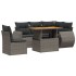 Set de muebles de jardín 6 pzas y cojines ratán sintético
