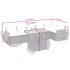 Set de comedor de jardín 7 pzas y cojines ratán sintético