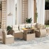 Set sofás de jardín 7 piezas y cojines ratán sintético
