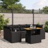 Set de comedor de jardín 7 pzas y cojines ratán sintético