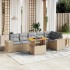 Set sofás de jardín 7 piezas y cojines ratán sintético