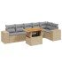 Set sofás de jardín 7 piezas y cojines ratán sintético