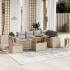 Set sofás de jardín 7 piezas y cojines ratán sintético