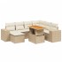 Juego de sofás de jardín con cojines beige 8 pzas ratán