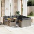 Set de muebles de jardín 9 pzas y cojines ratán sintético