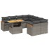 Set de muebles de jardín 9 pzas y cojines ratán sintético