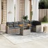 Set de sofás de jardín 7 piezas con cojines ratán PE