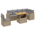 Set sofás de jardín 7 piezas y cojines ratán sintético