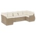 Set sofás de jardín 7 piezas y cojines ratán sintético