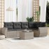 Set de sofás de jardín 6 pzas y cojines ratán sintético