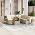 Set sofás de jardín 7 piezas y cojines ratán sintético