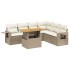 Set sofás de jardín 7 piezas y cojines ratán sintético