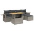 Set de muebles de jardín 6 pzas y cojines ratán sintético