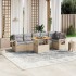 Set sofás de jardín 7 piezas y cojines ratán sintético