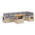 Set sofás de jardín 7 piezas y cojines ratán sintético