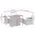 Set de muebles de jardín 6 pzas y cojines ratán sintético