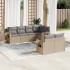 Set sofás de jardín 7 piezas y cojines ratán sintético