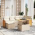 Set sofás de jardín 7 piezas y cojines ratán sintético