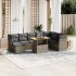 Set de muebles de jardín 9 pzas y cojines ratán sintético