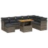 Set de muebles de jardín 9 pzas y cojines ratán sintético