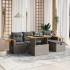 Set de muebles de jardín 6 pzas y cojines ratán sintético