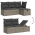 Set de muebles de jardín 6 pzas y cojines ratán sintético
