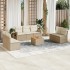 Juego de sofás de jardín con cojines beige 8 pzas ratán
